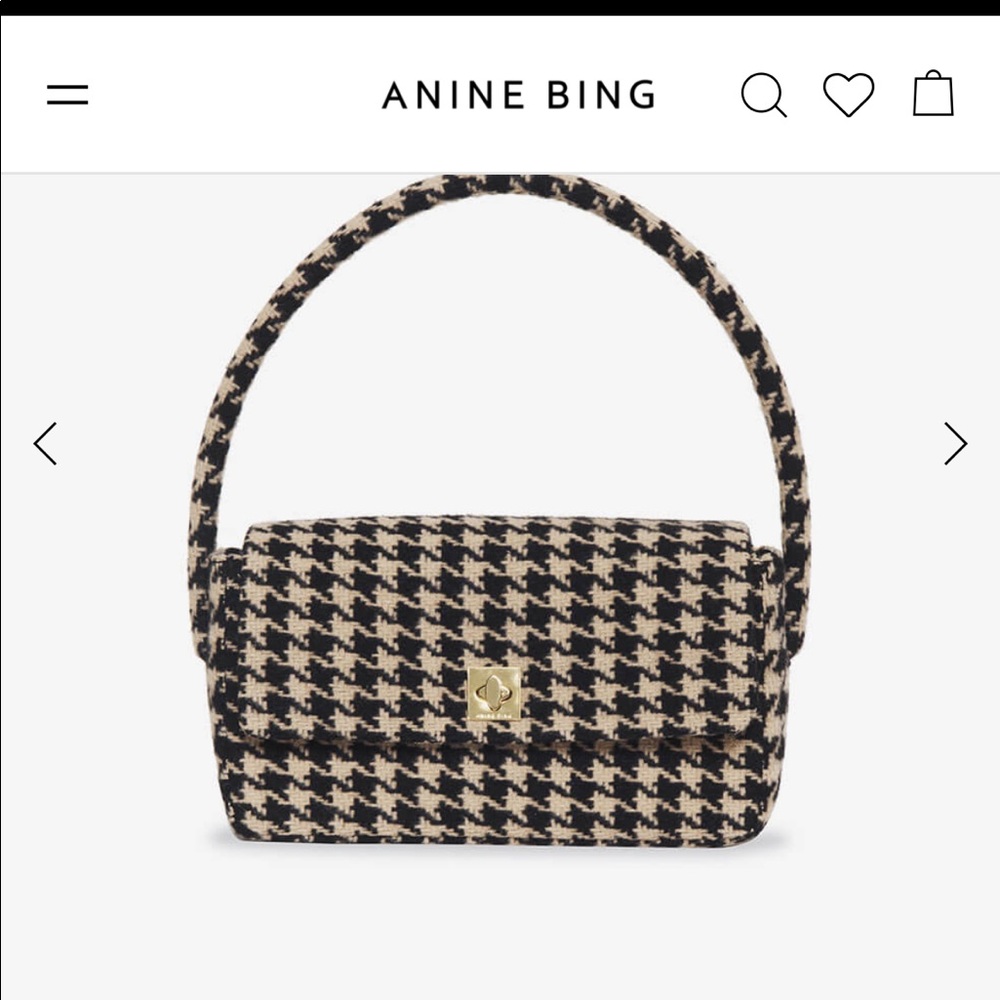 Anine Bing Nico Bag Houndstooth
